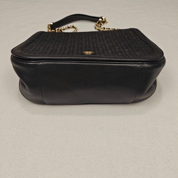 Tory Burch Bryant Quilted Signature Logo Chain Strap Black Gold Shoulder Bag - Picture 7 of 16